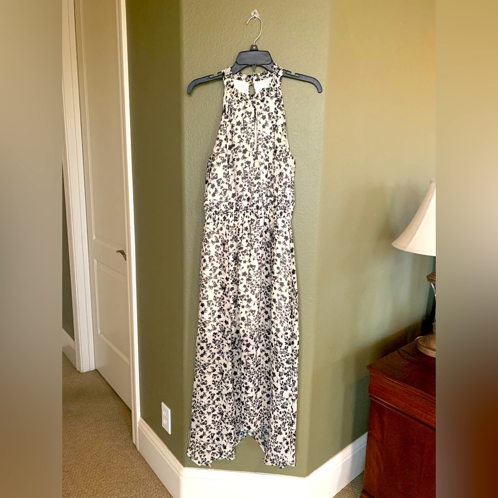 Gabby Skye Floral Black and White Maxi Dress